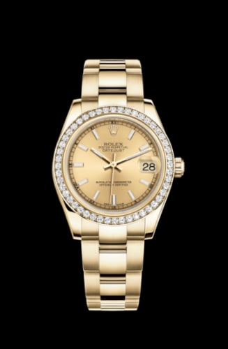 Rolex Datejust 31 Yellow Gold Diamond / Oyster / Champagne