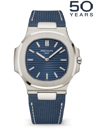Patek Philippe Nautilus 50th Anniversary 5810 White Gold / Blue - Baguette