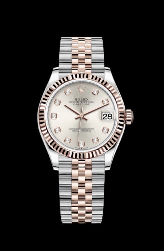 Rolex Datejust 31 Stainless Steel/ Rose Gold / Fluted / Silver - Diamond / Jubilee