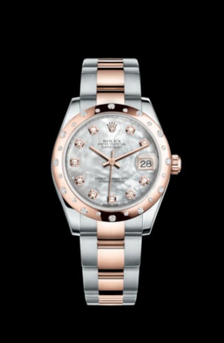 Rolex Datejust 31 Rolesor Everose Domed Diamond / Oyster / MOP