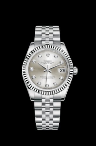 Rolex Datejust 31 Stainless Steel Fluted / Jubilee / Silver - Diamond
