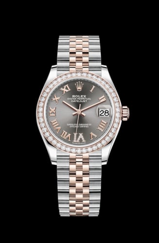 Rolex Datejust 31 Stainless Steel/ Rose Gold / Diamond / Grey - Roman / Jubilee