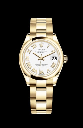 Rolex Datejust 31 Yellow Gold / Domed / White - Roman / Oyster