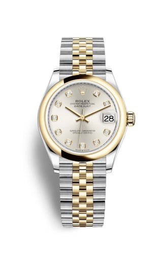 Rolex Datejust 31 Stainless Steel / Yellow Gold / Domed / Silver - Diamond / Jubilee