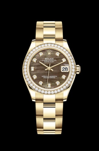 Rolex Datejust 31 Yellow Gold / Diamond / Black MOP / Oyster