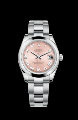 Rolex Datejust 31 Stainless Steel Domed / Oyster / Pink Roman