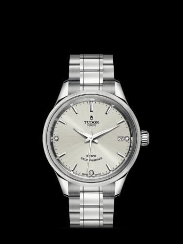 Tudor Style 34 Stainless Steel / Silver-Diamond / Bracelet