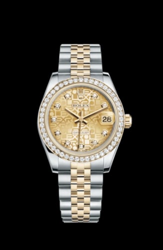 Rolex Datejust 31 Rolesor Yellow Diamond / Jubilee / Champagne Computer