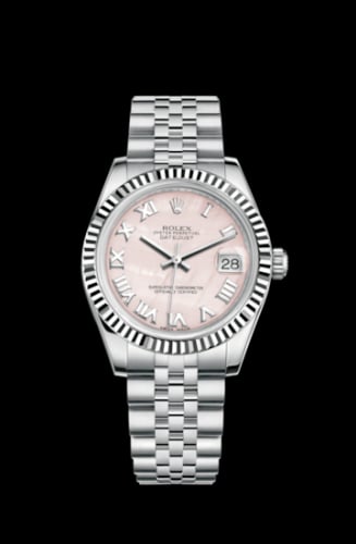 Rolex Datejust 31 Stainless Steel Fluted / Jubilee / Pink MOP Roman