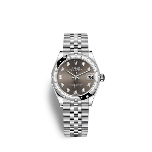 Rolex Datejust 31 Stainless Steel Domed Diamond / Jubilee / Grey - Diamond