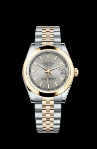 Rolex Datejust 31 Rolesor Yellow Domed / Jubilee / Silver