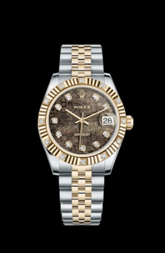 Rolex Datejust 31 Rolesor Yellow Fluted Diamond / Jubilee / Black MOP Computer