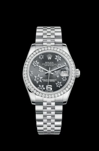Rolex Datejust 31 Stainless Steel Diamond / Jubilee / Dark Rhodium Floral