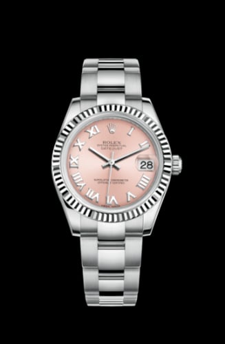 Rolex Datejust 31 Stainless Steel Fluted / Oyster / Pink Roman