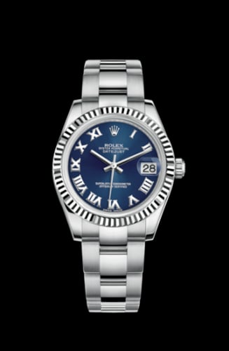 Rolex Datejust 31 Stainless Steel Fluted / Oyster / Blue - Roman