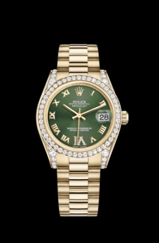 Rolex Datejust 31 Yellow Gold Diamond / President / Olive Computer