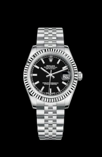 Rolex Datejust 31 Stainless Steel Fluted / Jubilee / Black