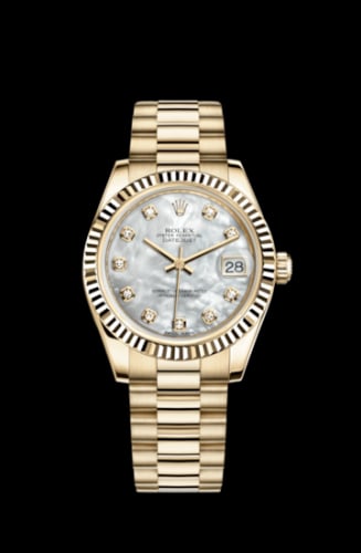 Rolex Datejust 31 Yellow Gold Fluted / President / MOP
