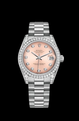 Rolex Datejust 31 White Gold Diamond / President / Pink Diamond