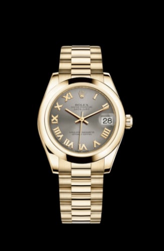 Rolex Datejust 31 Yellow Gold Domed / President / Steel Roman