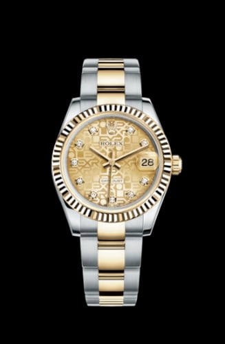 Rolex Datejust 31 Rolesor Yellow Fluted / Oyster / Champagne Computer