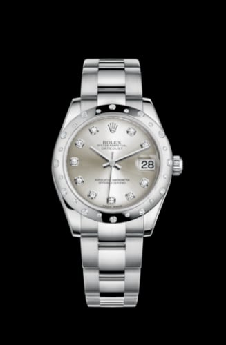 Rolex Datejust 31 Stainless Steel Domed Diamond / Oyster / Silver - Diamond