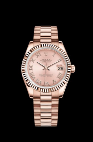 Rolex Datejust 31 Everose Fluted / President / Pink Roman