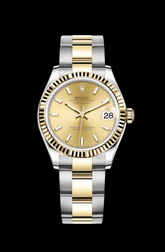 Rolex Datejust 31 Stainless Steel / Yellow Gold / Fluted / Champagne / Oyster