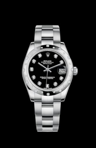 Rolex Datejust 31 Stainless Steel Domed Diamond / Oyster / Black - Diamond