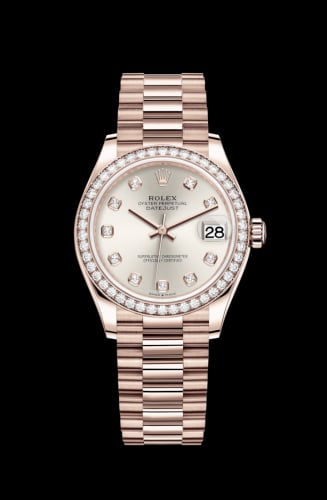 Rolex Datejust 31 Rose Gold / Diamond / Silver - Diamond / President