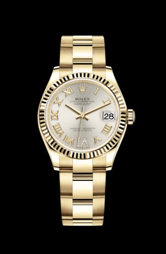 Rolex Datejust 31 Yellow Gold / Fluted / Silver - Roman / Oyster