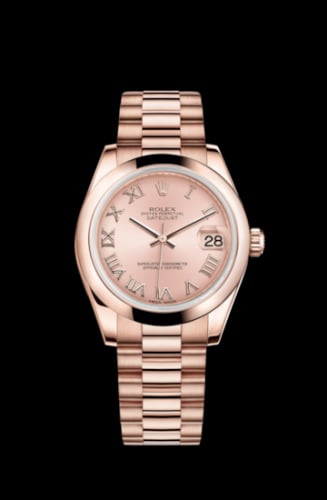 Rolex Datejust 31 Everose Domed / President / Pink Roman