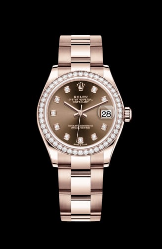 Rolex Datejust 31 Rose Gold / Diamond / Chocolate - Diamond / Oyster