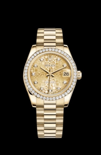 Rolex Datejust 31 Yellow Gold Diamond / President / Champagne Computer