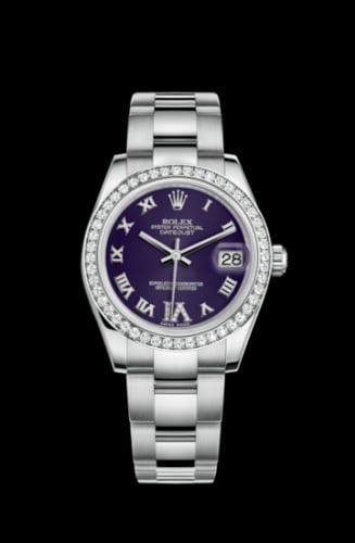 Rolex Datejust 31 Stainless Steel Diamond / Oyster / Purple - Roman
