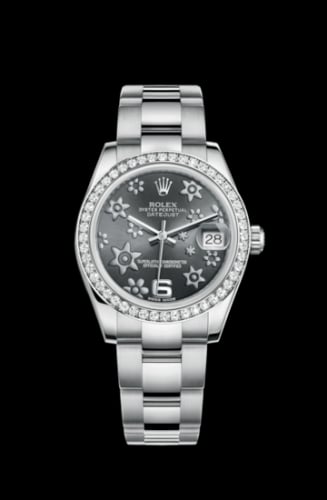 Rolex Datejust 31 Stainless Steel Diamond / Oyster / Dark Rhodium Floral
