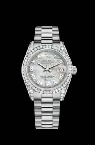 Rolex Datejust 31 White Gold Diamond / President / MOP Roman