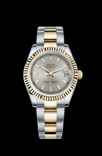 Rolex Datejust 31 Rolesor Yellow Fluted / Oyster / Silver