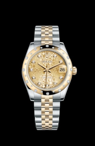 Rolex Datejust 31 Rolesor Yellow Domed Diamond / Jubilee / Champagne Computer