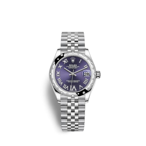Rolex Datejust 31 Stainless Steel Domed Diamond / Jubilee / Aubergine - Roman