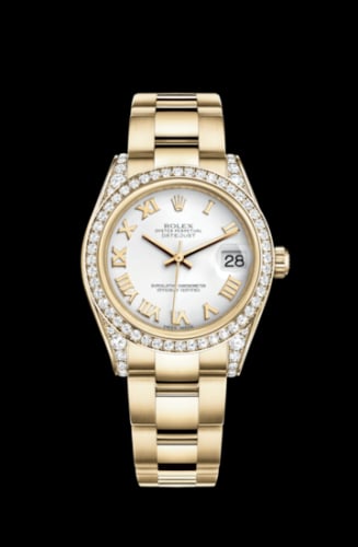 Rolex Datejust 31 Yellow Gold Diamond / Oyster / White Roman