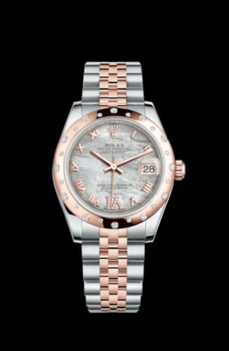 Rolex Datejust 31 Rolesor Everose Domed Diamond / Jubilee / MOP Roman