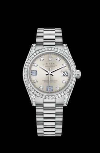 Rolex Datejust 31 White Gold Diamond / President / Silver Diamond