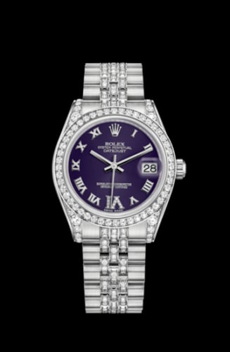 Rolex Datejust 31 White Gold Diamond / Jubilee Diamond / Purple Roman