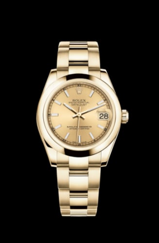 Rolex Datejust 31 Yellow Gold Domed / Oyster / Champagne