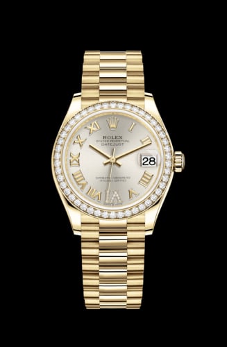 Rolex Datejust 31 Yellow Gold / Diamond / Silver - Roman / President