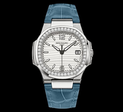 Patek Philippe Nautilus 7010 White Gold / Silvery White / Strap