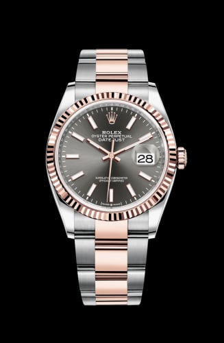 Rolex Datejust 36 Stainless Steel / Everose / Fluted / Slate / Oyster