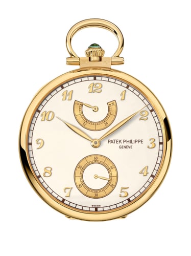 Patek Philippe Pocket Watch Lepine Power Reserve Yellow Gold / Mountain Landscape