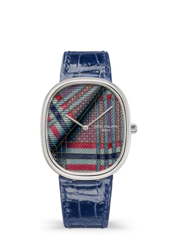 Patek Philippe Golden Ellipse 5738 White Gold / Blue Tartan